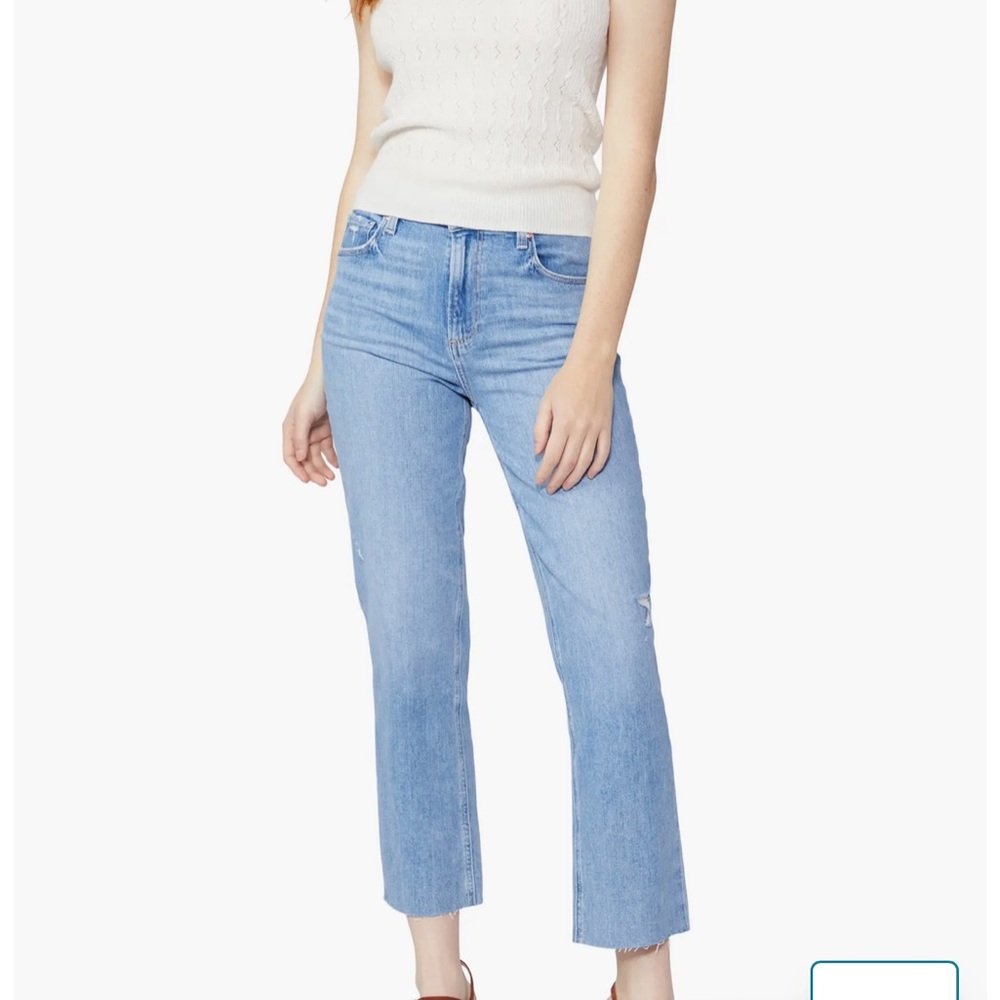 Paige Jeans: Sarah Straight Ankle in Caitlin Destructed Wash